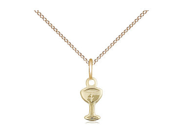 Small 14kt gold filled chalice pendant necklace 3/8 x 1/8 inch 18 inch chain by Bliss Manufacturing