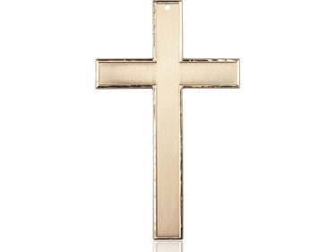 Extra large 14kt solid gold Catholic cross pendant 3×1¾ inches handcrafted in USA by Bliss Manufacturing
