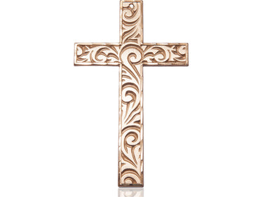 Extra Large 14kt Solid Gold Knurled Cross Pendant 3 inch by 1.75 inch handcrafted by Bliss Manufacturing