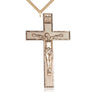 Extra Large 14kt Gold Filled Catholic Crucifix Necklace 3 inch pendant with 24 inch chain by Bliss USA