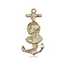 14kt Solid Gold St. Christopher Medal Pendant 7/8 inch by 3/8 inch handcrafted by Bliss Manufacturing