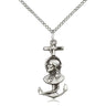 Sterling Silver St. Christopher Patron Saint Medal Necklace 7/8 x 3/8 with 18 inch Chain USA Made by Bliss