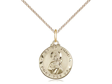 14kt Gold Filled St. Jude Patron Saint Medal Necklace 5/8 inch Small with 18 inch Chain by Bliss