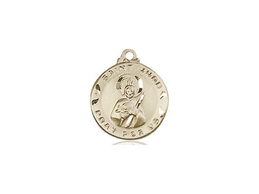 14kt Solid Gold St. Jude Patron Saint Medal Pendant 5/8 inch Small Handcrafted by Bliss