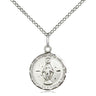 Small Sterling Silver Miraculous Medal Necklace with 5/8 x 1/2 inch pendant on 18 inch chain by Bliss