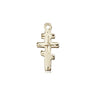Small 14kt Solid Gold Greek Orthodox Cross Pendant, 5/8 x 1/4 inches, handcrafted in USA by Bliss Manufacturing
