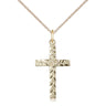 Medium 14kt Gold Filled Cross Necklace with 18 inch chain, 7/8 x 1/2 pendant, handcrafted in USA by Bliss Manufacturing