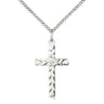Sterling silver cross necklace medium 7/8 inch pendant with 18 inch chain handcrafted by Bliss USA