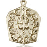 14kt Solid Gold Apostles Medal Pendant 1 1/4 x 1 inch handcrafted by Bliss Manufacturing