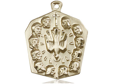 14kt Solid Gold Apostles Medal Pendant 1 1/4 x 1 inch handcrafted by Bliss Manufacturing