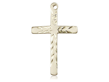 14kt Solid Gold Medium Catholic Cross Pendant 1-1/8 x 3/4 inches handcrafted by Bliss USA