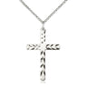 Sterling Silver Medium Catholic Cross Necklace 1 1/8 x 3/4 Pendant 18 inch Chain Bliss Manufacturing