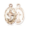 14kt Solid Gold Our Lady of Medjugorje Medal Pendant 7/8x1/2 inch handcrafted by Bliss Manufacturing USA