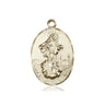 Large 14kt solid gold Our Lady of Medjugorje medal pendant 1 3/8 x 7/8 inches by Bliss Manufacturing