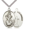 Sterling Silver Large Our Lady of Medjugorje Medal Necklace 1 3/8 inch Pendant 24 inch Chain Bliss