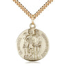 14kt Gold Filled St. Michael the Archangel patron saint medal necklace with 24 inch curb chain by Bliss Manufacturing