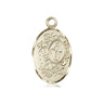 14kt Solid Gold Medium Miraculous Medal Pendant 7/8 x 1/2 inches Handcrafted by Bliss Manufacturing