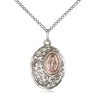 Sterling Silver Miraculous Medal Necklace 3/4 x 1/2 inch pendant on 18 inch chain by Bliss