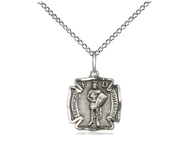 Small Sterling Silver St. Florian Patron Saint Medal Necklace 1/2 inch with 18 inch Chain by Bliss
