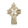 14kt Solid Gold Medium Celtic Cross Pendant 1 x 5/8 inches handcrafted by Bliss USA