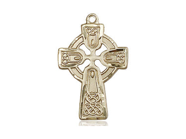 14kt Solid Gold Medium Celtic Cross Pendant 1 x 5/8 inches handcrafted by Bliss USA