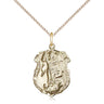 14kt Gold Filled St. Michael the Archangel patron saint medal necklace with 18 inch curb chain by Bliss Manufacturing