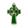14kt Solid Gold Medium Celtic Cross Pendant 1x5/8 inches - Handcrafted by Bliss Manufacturing USA
