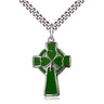 Sterling Silver Medium Celtic Cross Necklace with 24 inch curb chain, handcrafted by Bliss Manufacturing USA