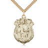 Large 14kt Gold Filled St. Michael the Archangel Patron Saint Medal Necklace 1 1/4 x 7/8 inch 24 inch Chain Bliss