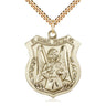 Large 14kt Gold Filled St. Michael the Archangel medal necklace 1 3/8 inch with 24 inch chain by Bliss