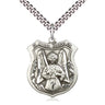 Sterling Silver St. Michael the Archangel Medal Necklace 1x7/8 inches medium pendant with 24 inch curb chain by Bliss Manufacturing