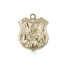 14kt Solid Gold St. Michael the Archangel Medal Pendant 3/4x1/2 inches medium size handcrafted by Bliss Manufacturing