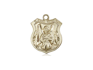 14kt Solid Gold St. Michael the Archangel Medal Pendant 3/4x1/2 inches medium size handcrafted by Bliss Manufacturing