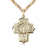 Large Gold Filled Apparitions Medal Necklace 1.25 x 1 inch pendant on 24 inch curb chain by Bliss