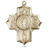 Large 14kt solid gold Catholic apparitions medal pendant 1 1/4 x 1 inch by Bliss Manufacturing