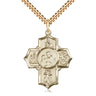 14kt Gold Filled Firefighter 5-Way Medal Necklace 1 1/4 x 1 inch with 24 inch chain by Bliss
