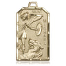 14kt solid gold St. Michael the Archangel medal pendant, medium size 1 1/8 x 5/8 inches, handcrafted by Bliss Manufacturing