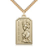 14kt gold filled St. Christopher patron saint medal necklace medium 1 1/8 x 5/8 inch with 24 inch chain USA Bliss