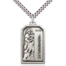 Sterling Silver St Joseph Patron Saint Medal Necklace 1 1/8 inch pendant with 24 inch chain by Bliss USA