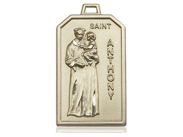 14kt Solid Gold St. Anthony Medal Pendant 1 1/8 x 5/8 inches Handcrafted USA Bliss Manufacturing