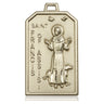 14kt solid gold St. Francis patron saint medal pendant, 1 1/8 x 5/8 inches, handcrafted by Bliss Manufacturing USA