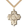 14kt Gold Filled Carmelite 4-Way Medal Necklace 1 1/8 x 1 inch with 24 inch chain by Bliss