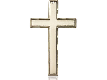 Large 14kt solid gold Catholic cross pendant 1 3/4 inch handcrafted by Bliss