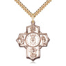 14kt Gold Filled Five-Way Cross Air Force Medal Necklace 1 1/4 inch large pendant 24 inch chain Bliss