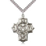 Sterling Silver 5-Way Army Medal Necklace 1.25 inch pendant on 24 inch chain handcrafted by Bliss