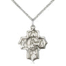 Sterling silver Five-Way Special Needs Medal necklace 7/8 x 3/4 inch with 18 inch chain by Bliss Manufacturing