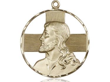 14kt Solid Gold Large St. Christopher Medal Pendant 1 5/8 x 1 1/2 inches handcrafted by Bliss Manufacturing