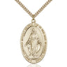 14kt Gold Filled Large Miraculous Medal Necklace 1 5/8 x 1 inch pendant with 24 inch chain by Bliss