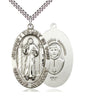 Sterling Silver Divine Mercy Catholic pendant necklace 1 5/8 x 1 inches with 24 inch chain by Bliss Manufacturing