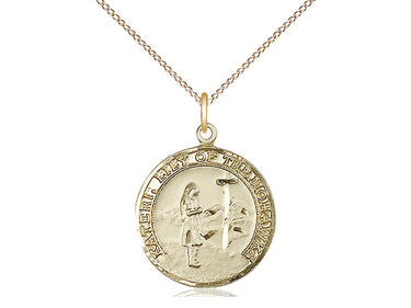 14kt Gold Filled St. Kateri Tekakwitha Medal Necklace 3/4 x 5/8 with 18 inch Chain by Bliss